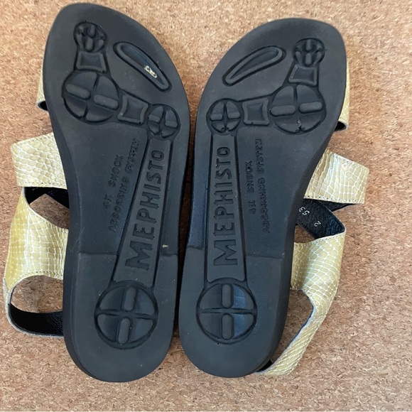 Mephisto Eva Sandal Snakeskin Pattern Camel Comfort Walking Shoe Sz EU 37 US 6 - Picture 10 of 11